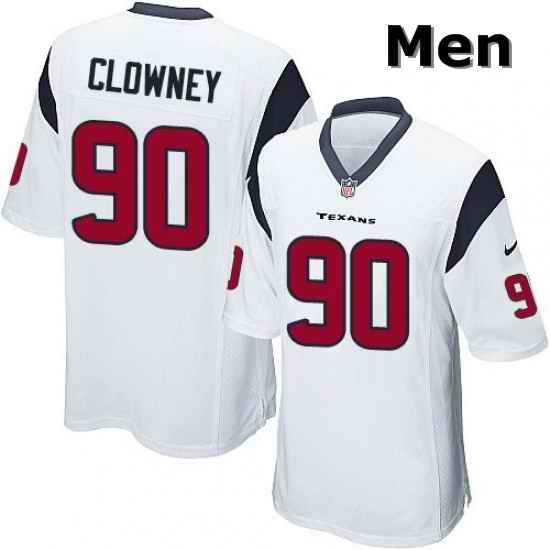 Men Nike Houston Texans 90 Jadeveon Clowney Game White NFL Jersey